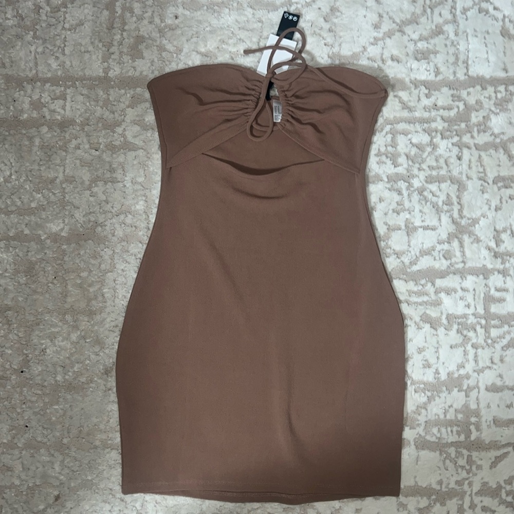Nude cut out dress